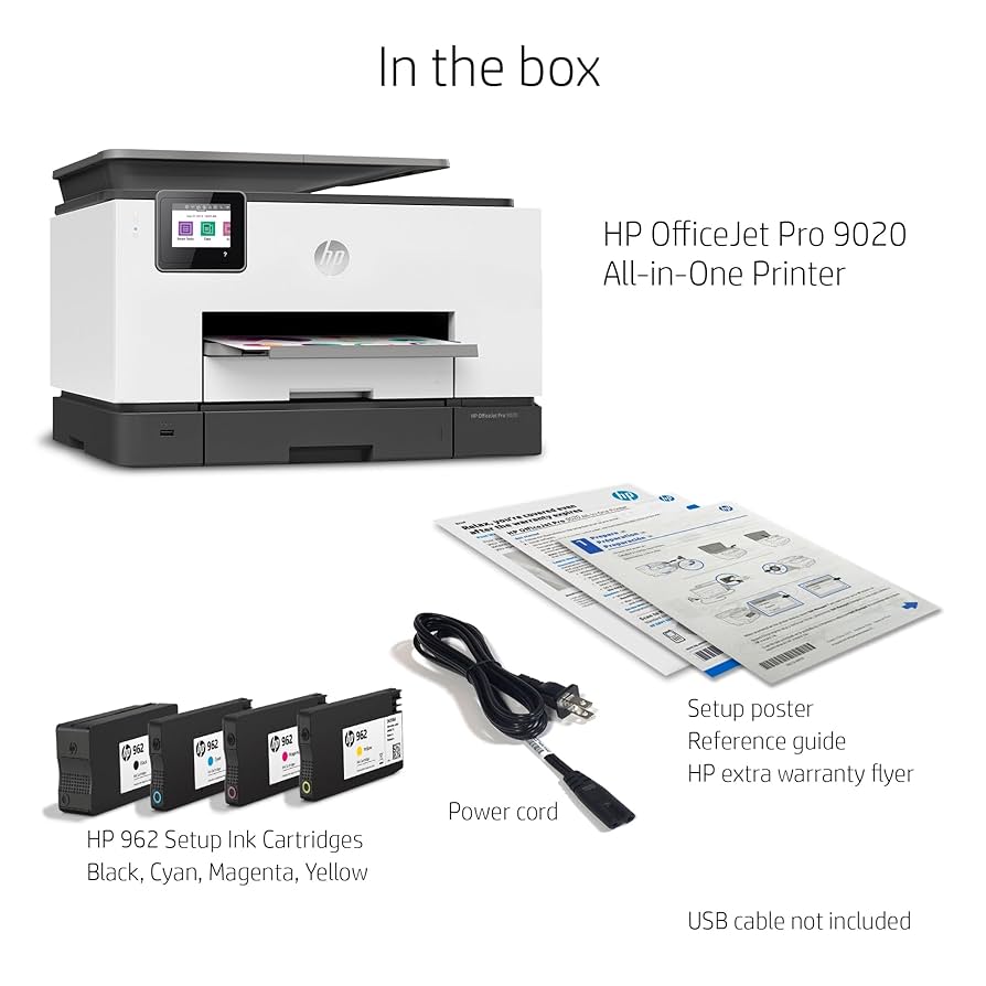 HP OfficeJet Pro 9020 All-in-One Wireless Printer, with